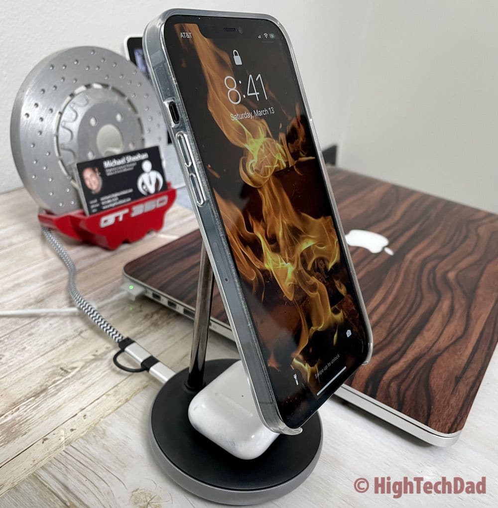 Portrait mode - HyperJuice Magnetic Wireless Charging Stand - HighTechDad review 