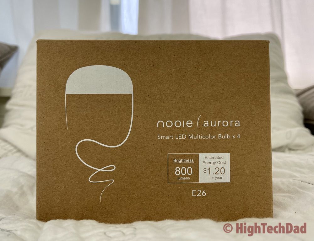 The box - Nooie Aurora Smart LED bulb - Review by HighTechDad