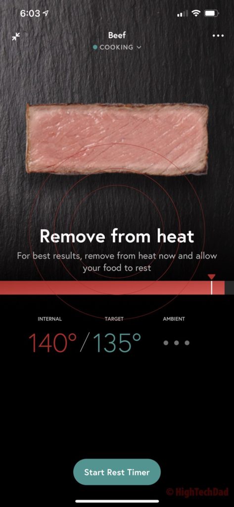 Remove from heat - Yummly Smart Thermometer - HighTechDad review