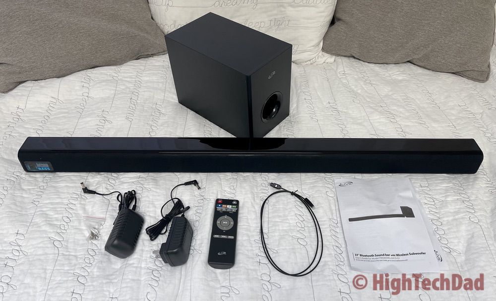 What's in the box - iLive HD Sound Bar - HighTechDad review