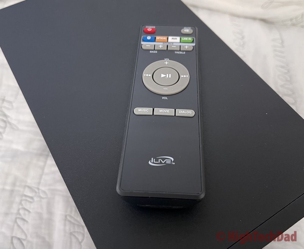 Remote control - iLive HD Sound Bar - HighTechDad review