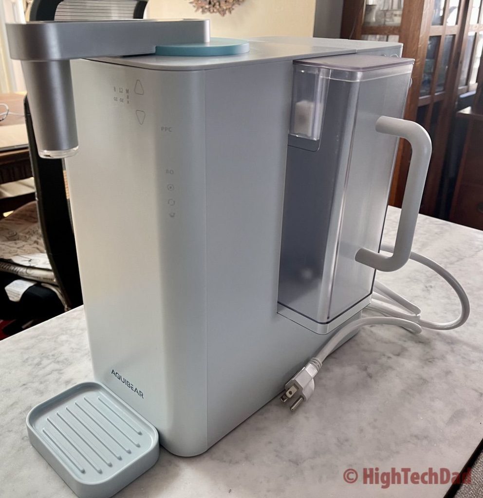 Side view - Aquibear Reverse Osmosis Countertop Water Purifier - HighTechDad review