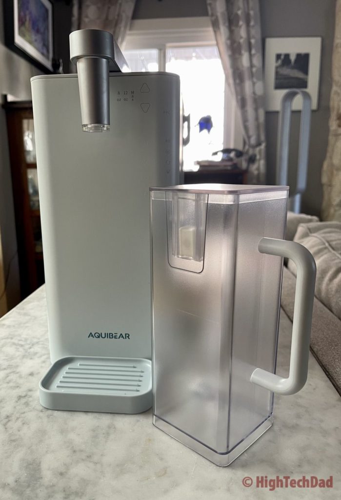 Removable water pitcher - Aquibear RO Countertop Water Purifier - HighTechDad review