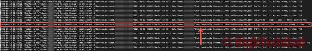 Time Machine error log - HighTechDad Time Machine and OneDrive error