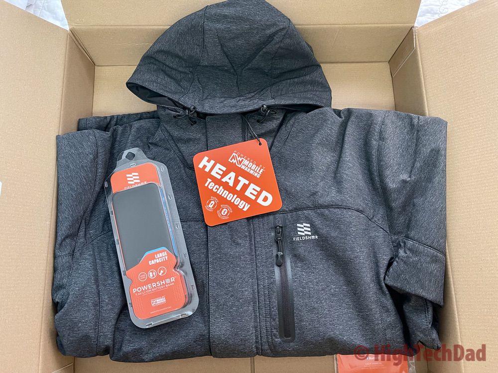In the box - battery and jacket - Fieldsheer Adventure Heated Jacket - HighTechDad review