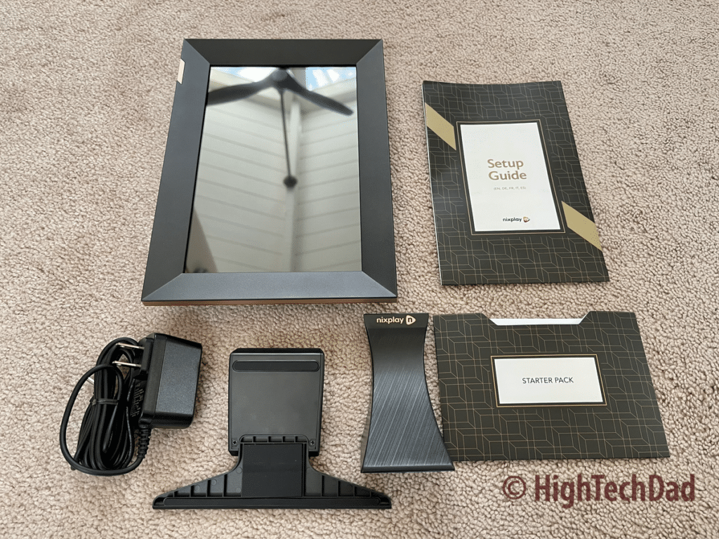 What's in the box - HighTechDad review of Nixplay smart digital frame with touch screen