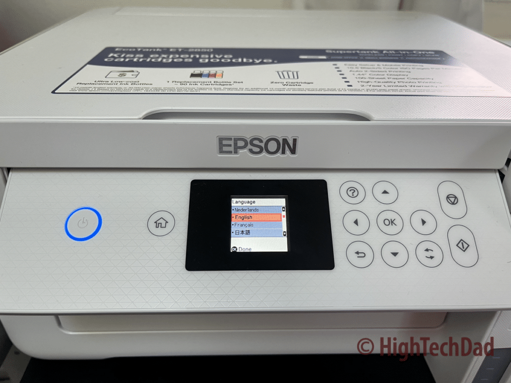 Small screen - HighTechDad review of the Epson EcoTank ET-2850 Printer
