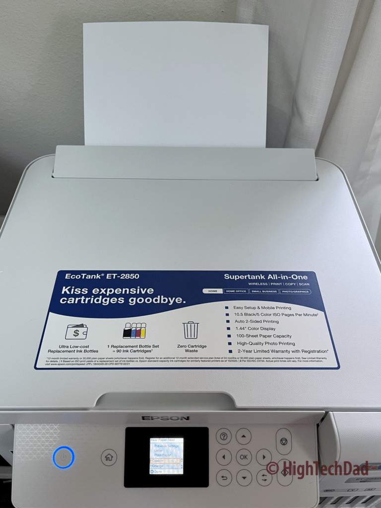 Paper feeder - HighTechDad review of the Epson EcoTank ET-2850 Printer
