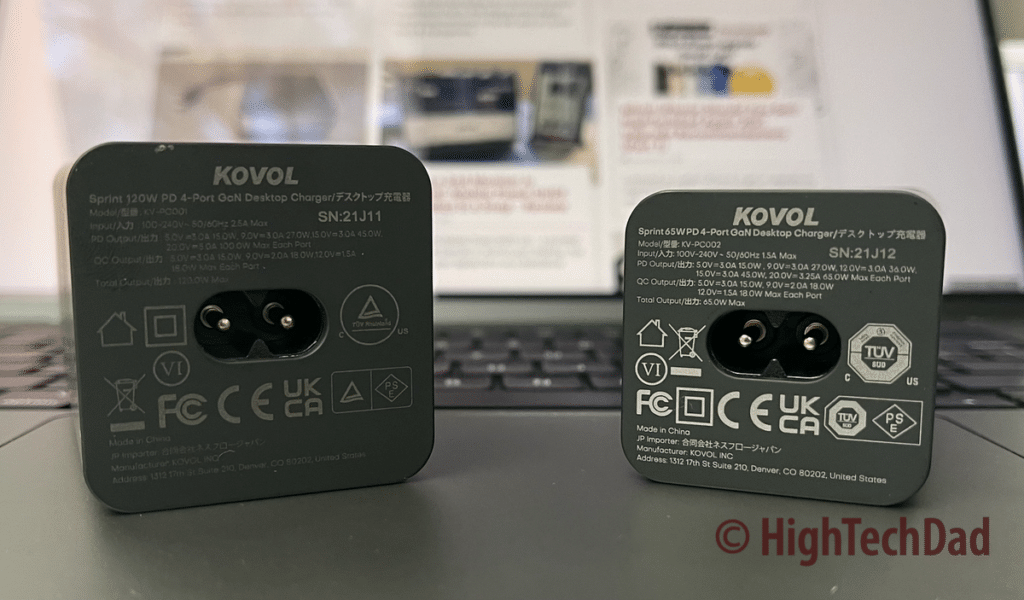 AC input cable port - Kovol GaN Charging Mate chargers - HighTechDad Review