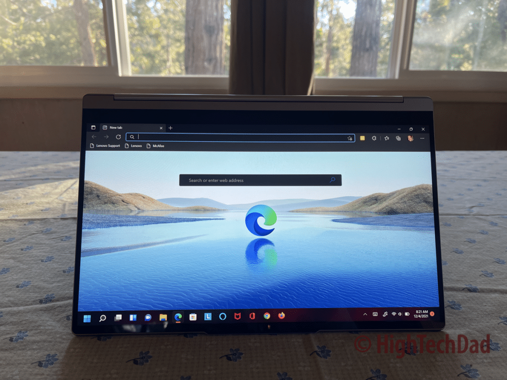 Tent mode - Lenovo Yoga 9i laptop - HighTechDad review