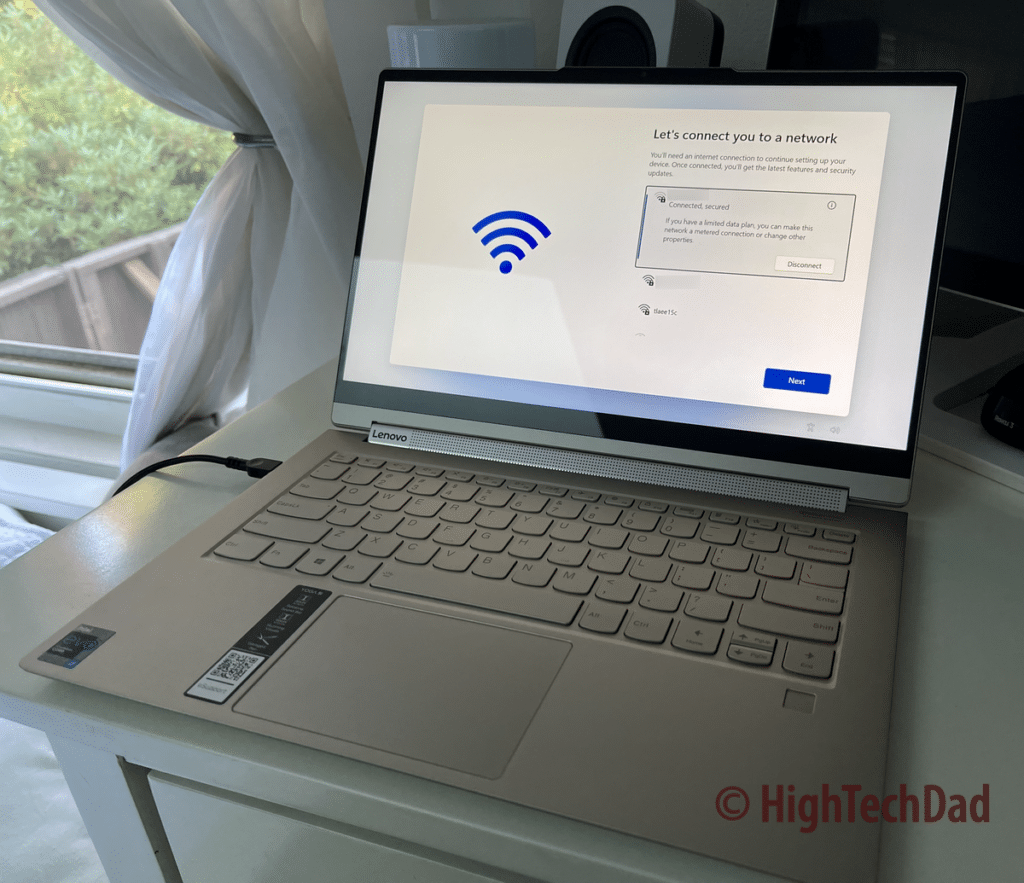 Set up - Lenovo Yoga 9i laptop - HighTechDad review