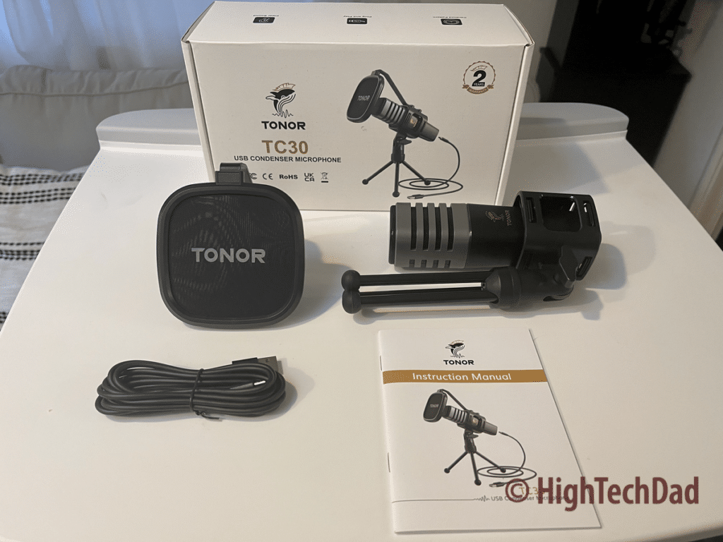 What's in the box - TONOR TC30 mic - HighTechDad review