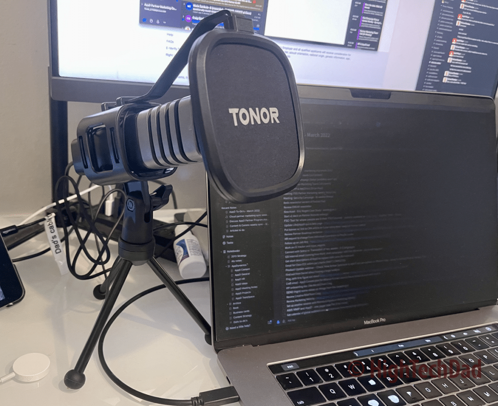 On the desktop - TONOR TC30 mic - HighTechDad review