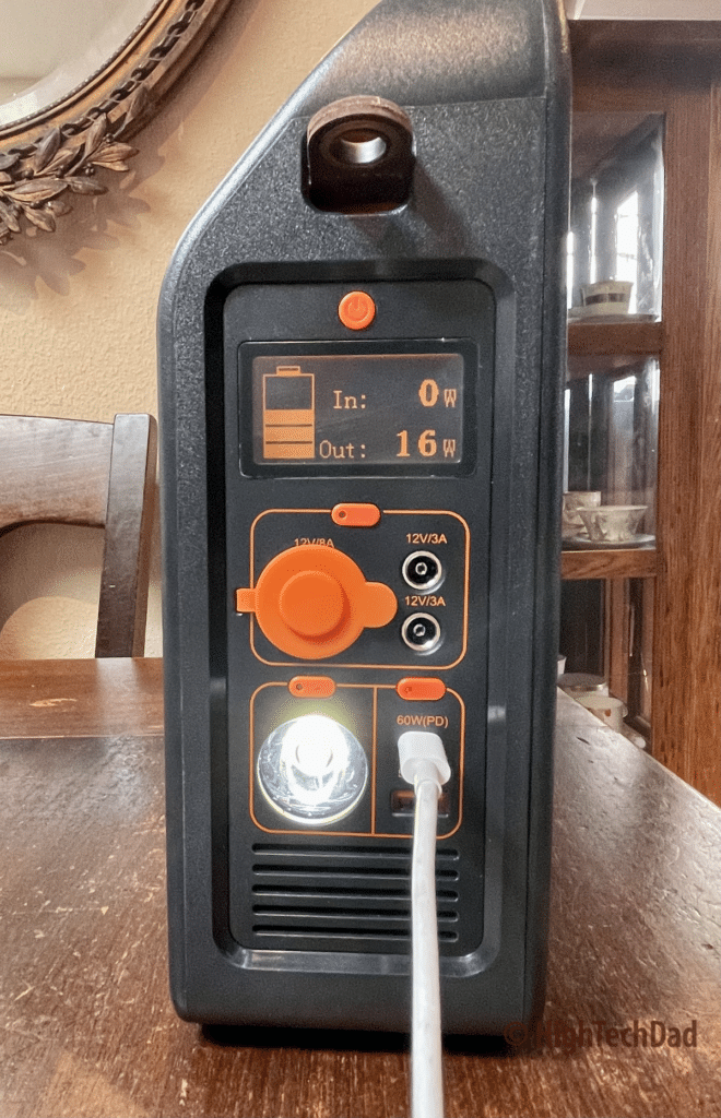 The light - HighTechDad Review - TECHOSS P300W Portable Power Station
