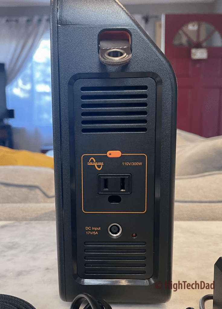 Left side view - HighTechDad Review - TECHOSS P300W Portable Power Station