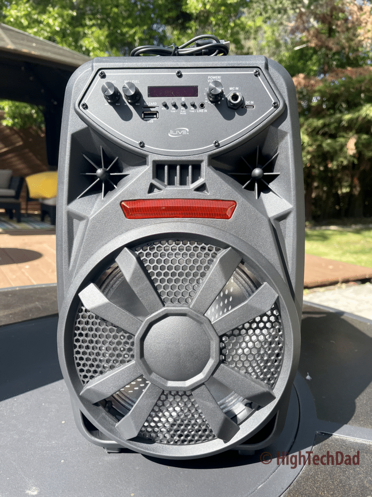 Front view - iLive Bluetooth Tailgate Party Speaker - HighTechDad review