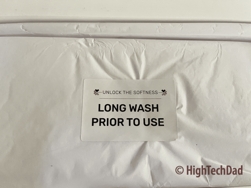 Long wash prior to use - California Design Den sheets - HighTechDad Review