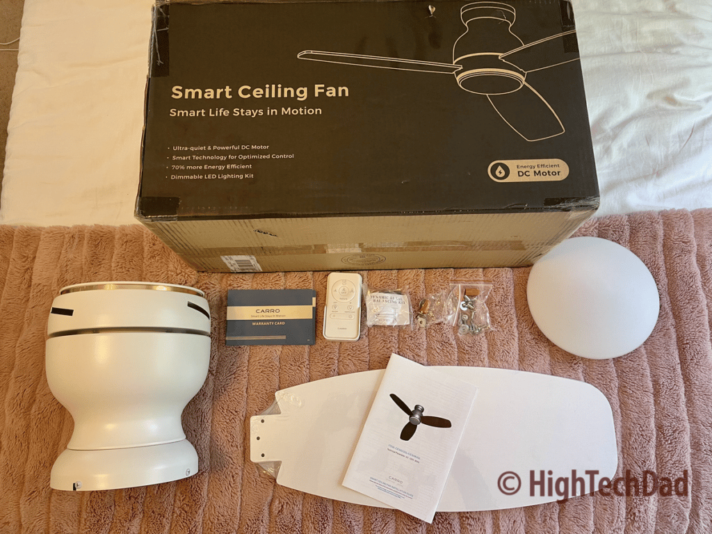 In the box - Smafan smart fan 48" Trendsetter - HighTechDad review