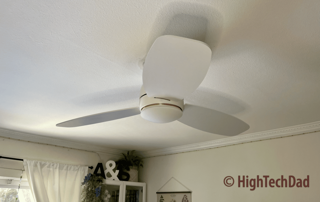 Ceiling fan installation complete  - Smafan smart fan 48" Trendsetter - HighTechDad review