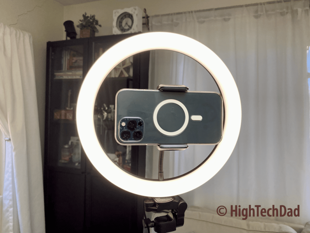 Light on  - TONOR TRL-20 Ring Light - HighTechDad review
