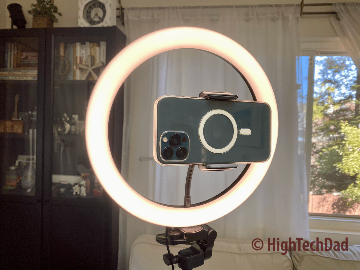 With iPhone - TONOR TRL-20 Ring Light - HighTechDad review