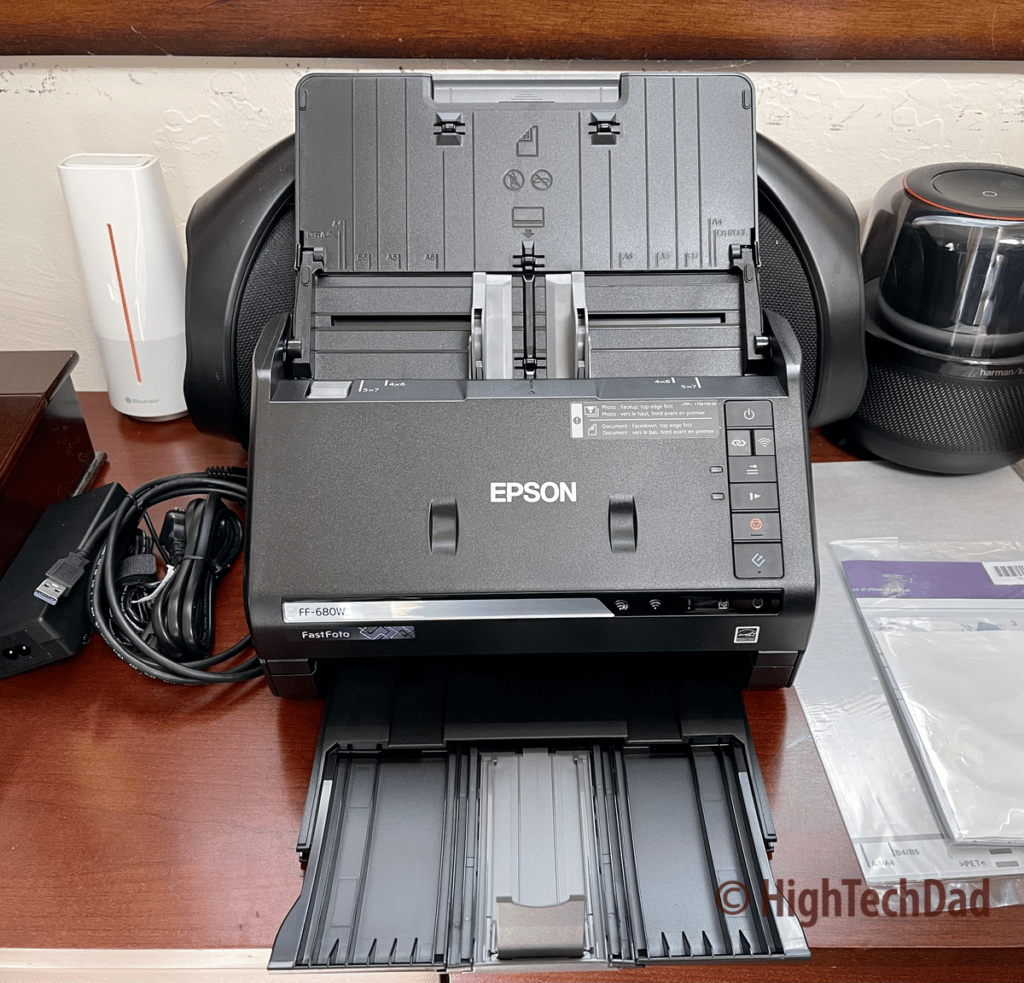 Scanner open - Epson FastFoto scanner (FF-680W) - HighTechDad review