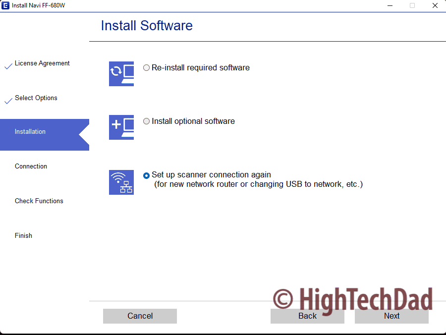 Set up connection again - Epson FastFoto scanner (FF-680W) - HighTechDad review