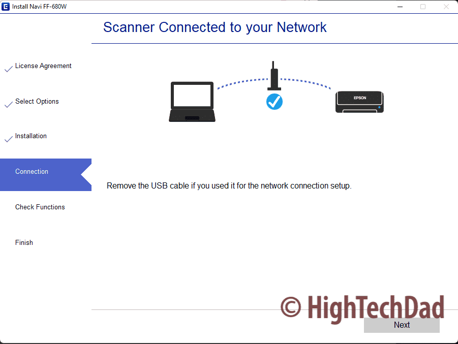 WiFi setup completed - Epson FastFoto scanner (FF-680W) - HighTechDad review