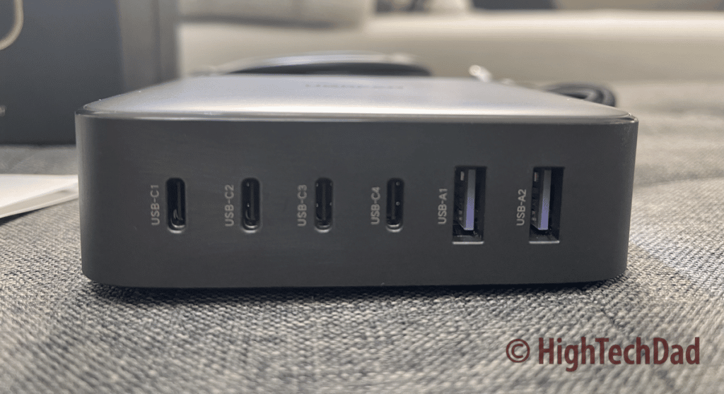 6 Ports of USB Charging Power - Nexode USB-C GaN Charger Review HighTechDad™