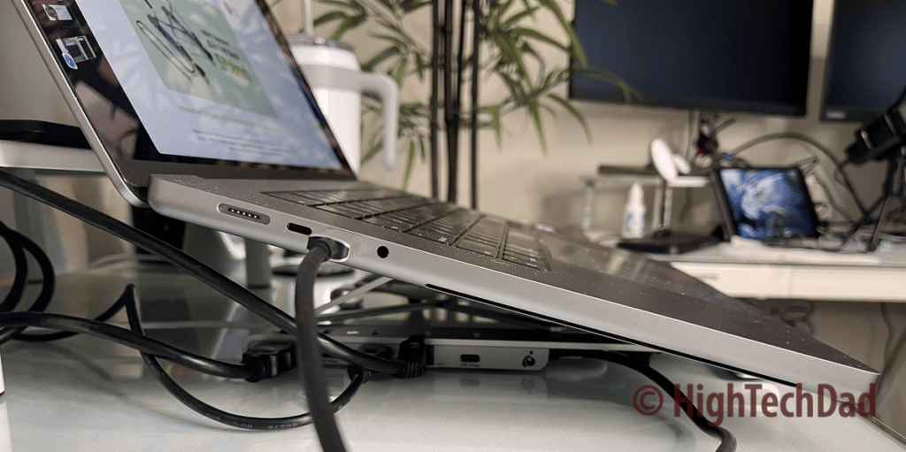 Laptop at lowest incline - IOGEAR Dock Pro Review - HighTechDad