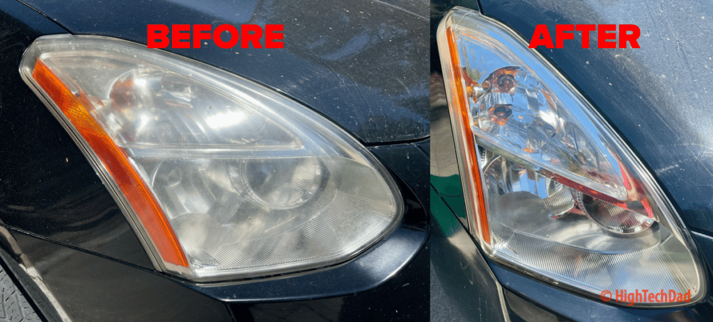 Before & After - QUIXX Headlight Restoration Kit - HighTechDad Review