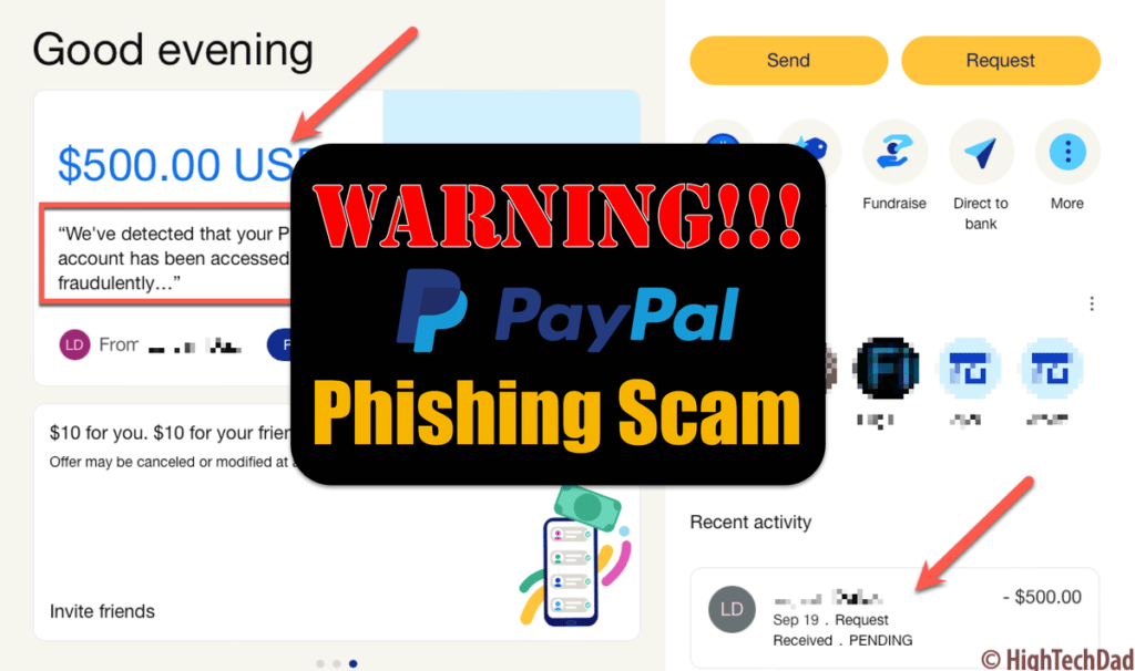 PayPal Phishing Scam title - HighTechDad