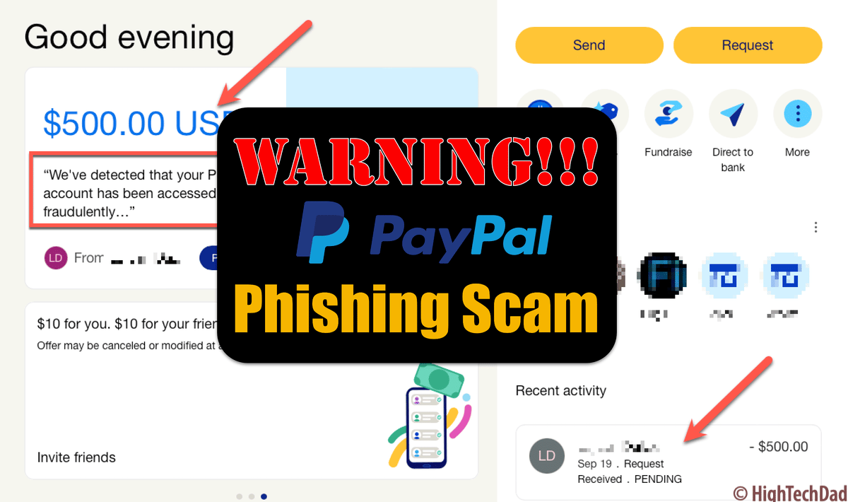 PayPal Phishing Scam title - HighTechDad