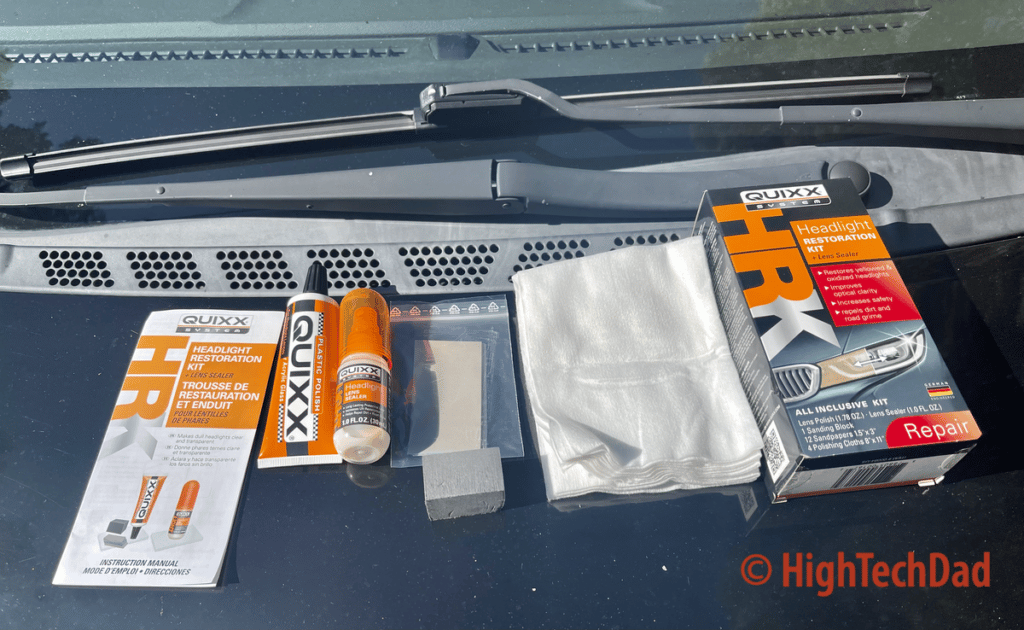 What's in the kit - QUIXX Headlight Restoration Kit - HighTechDad Review