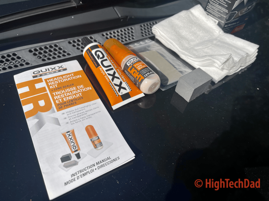 What's in the kit - QUIXX Headlight Restoration Kit - HighTechDad Review