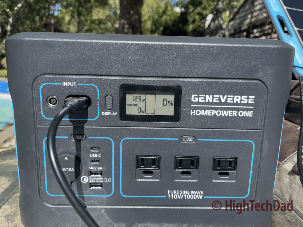 Solar charge power level  - GENEVERSE HomePower ONE - HighTechDad review