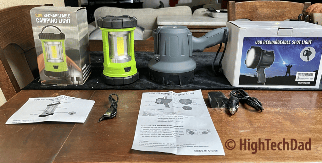 Packages & lights - HOKOLITE Spotlight & Camping Lantern - HighTechDad Review