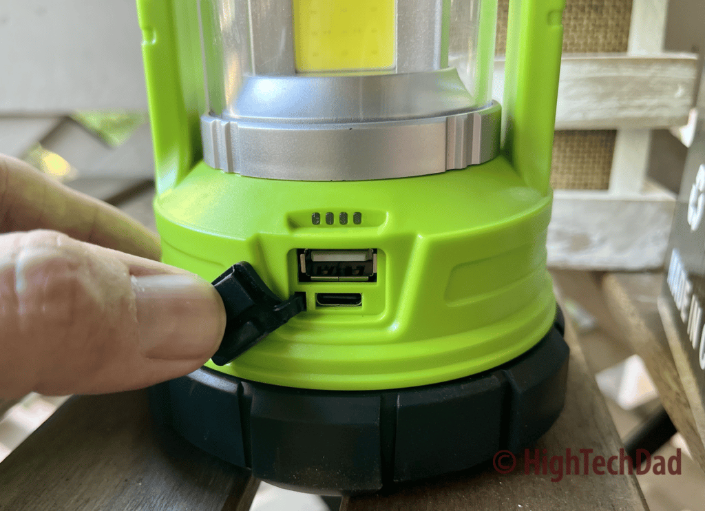 USB charging ports - HOKOLITE Spotlight & Camping Lantern - HighTechDad Review