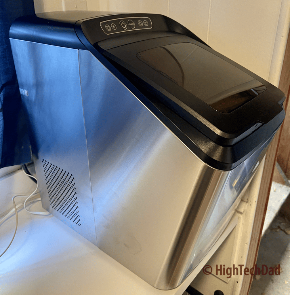 Side view - Newair Countertop Ice Maker - HighTechDad review