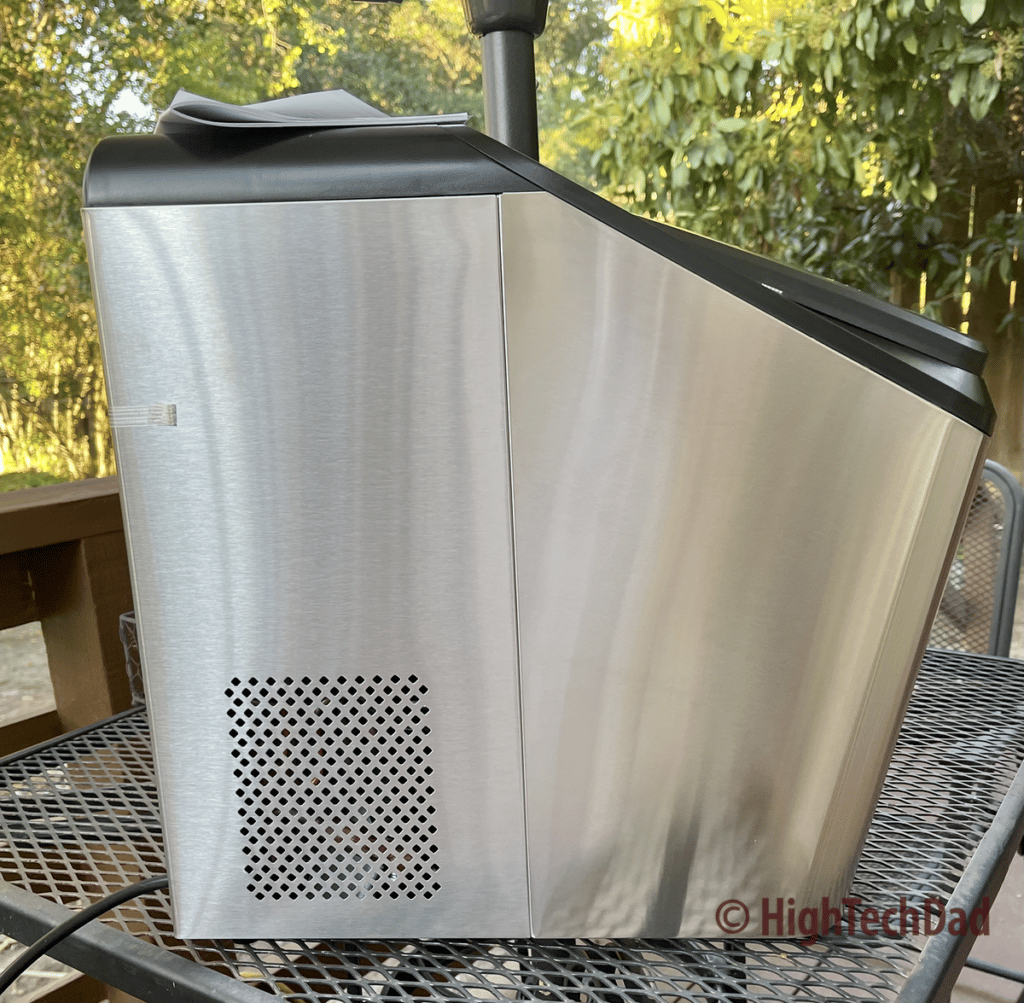 Side view - Newair Countertop Ice Maker - HighTechDad review