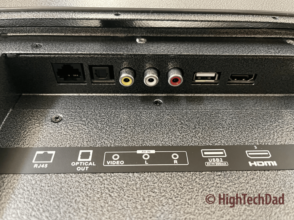 Left ports - Sylvox Deck Pro Outdoor TV - HighTechDad review