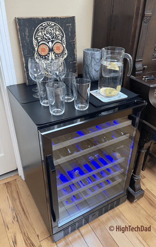 Install or free-standing - 46 bottle NewAir Wine Fridge - HighTechDad review