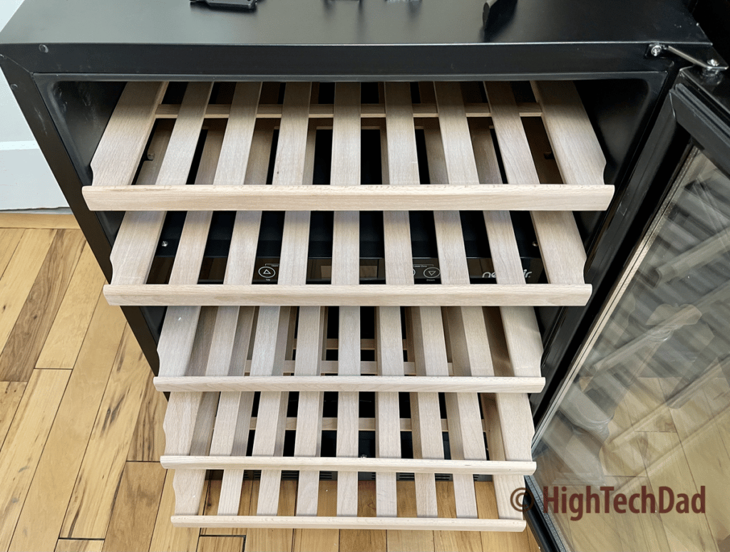 5 beech wood shelves - 46 bottle NewAir Wine Fridge - HighTechDad review
