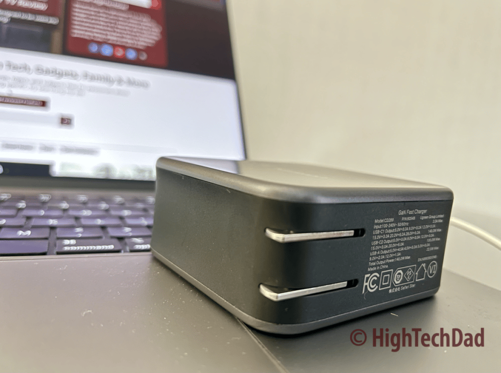 Plug folded on the 140W charger - UGREEN Nexode GaN USB Chargers - HighTechDad review