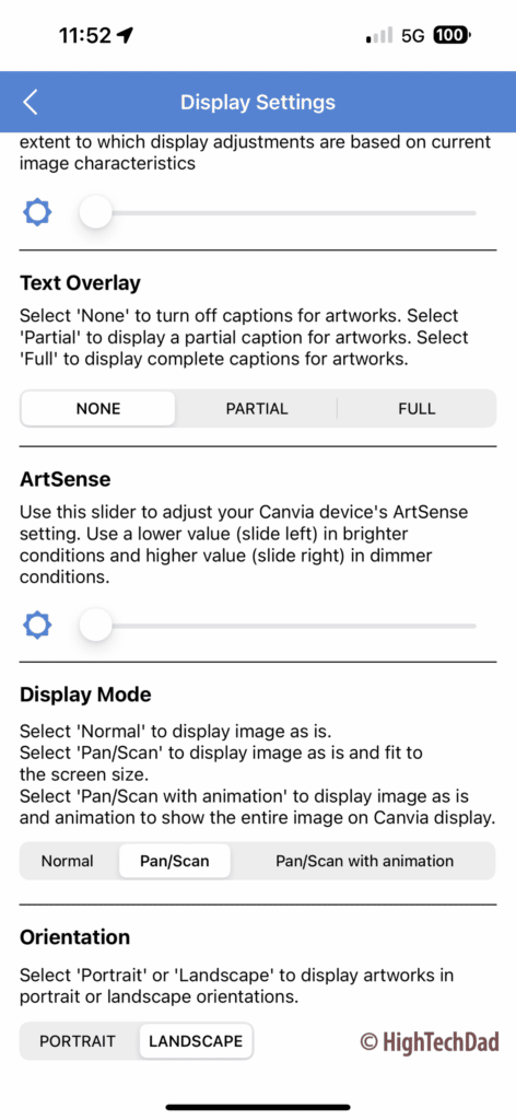 Display mode - Canvia digital canvas and smart frame -  HighTechDad review