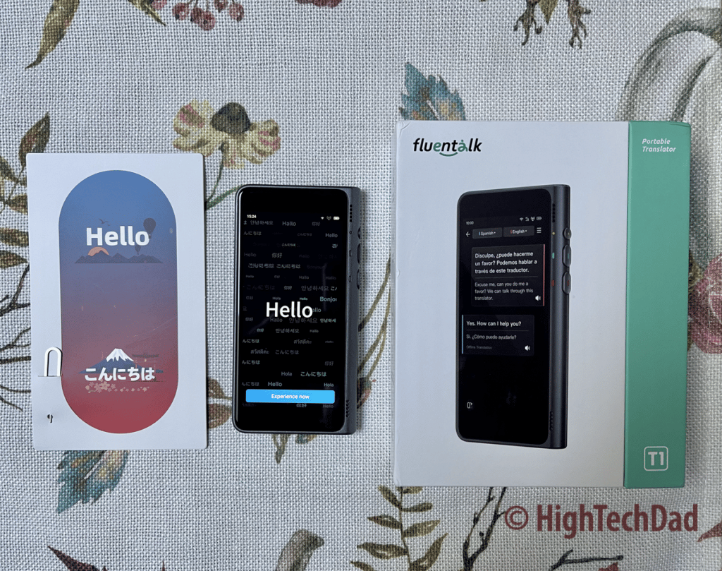 "Hello" - Fluentalk T1 portable translator - HighTechDad review