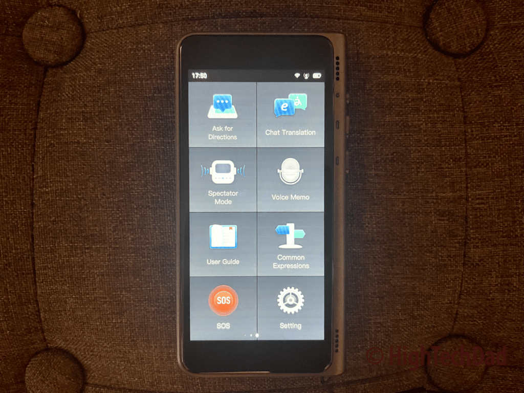 Main screen - Fluentalk T1 portable translator - HighTechDad review