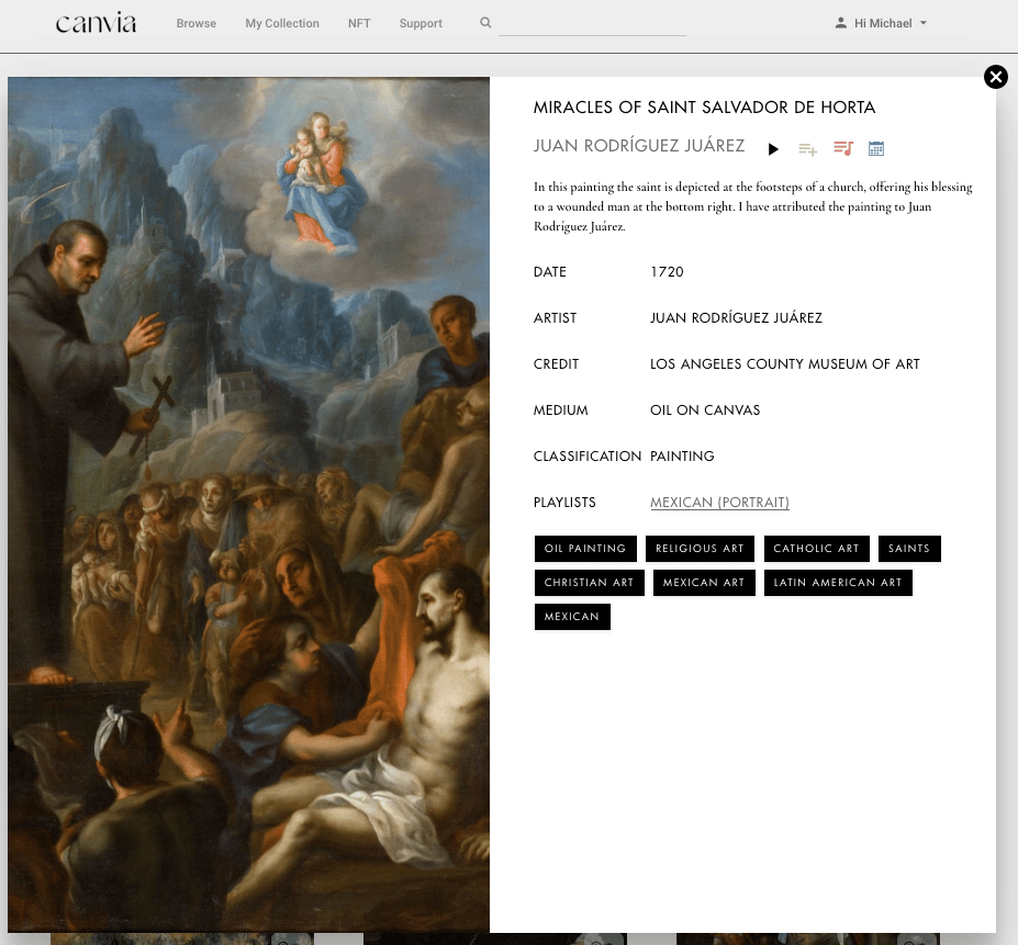 Artwork details - Canvia digital canvas and smart frame - HighTechDad review