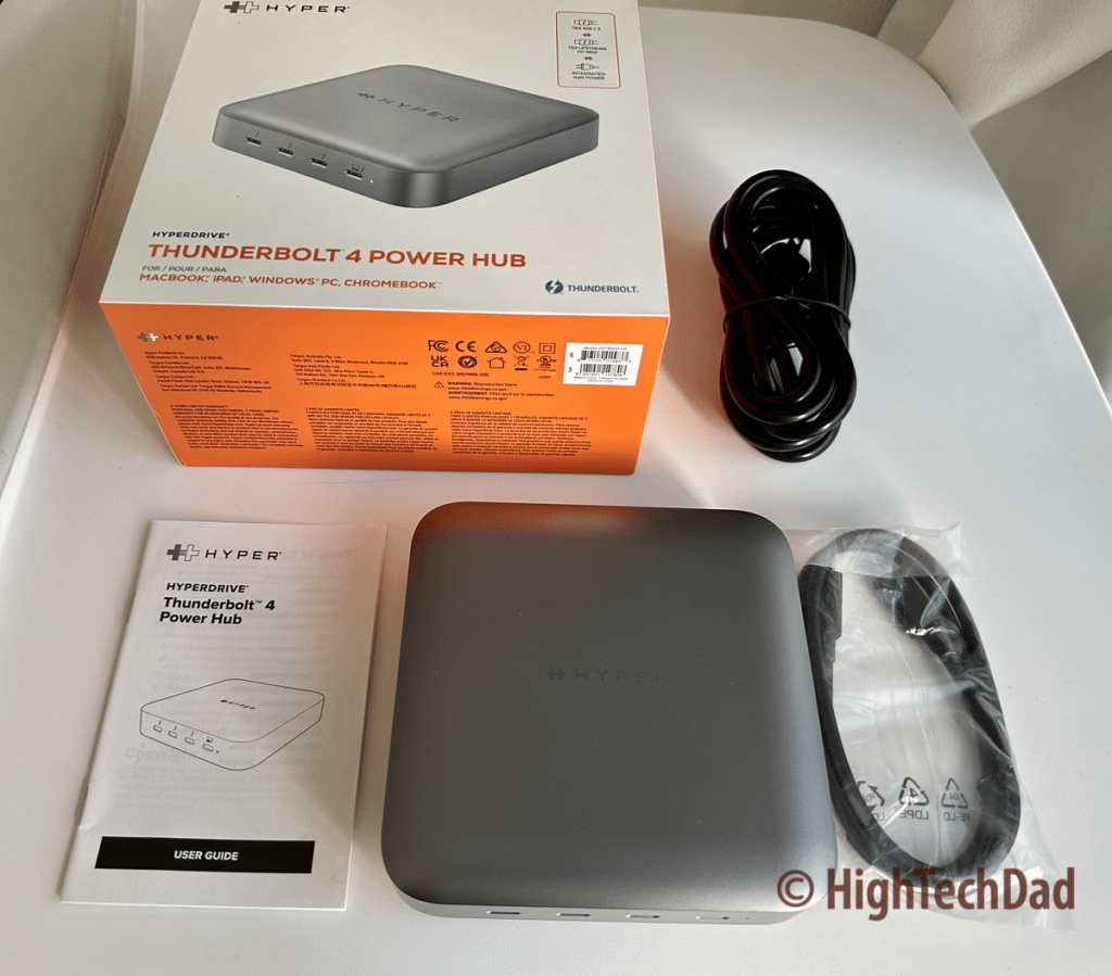What's in the box - HyperDrive Thunderbolt 4 Power Hub - HighTechDad review