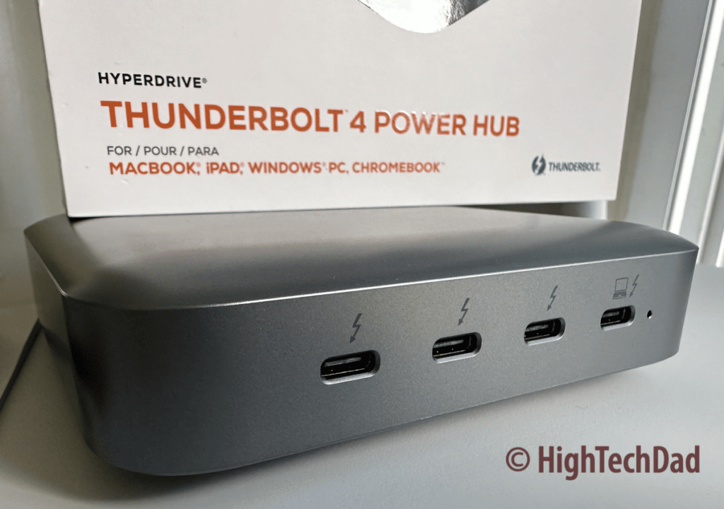 Front of Power Hub - HyperDrive Thunderbolt 4 Power Hub - HighTechDad review